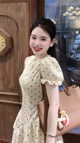 Váy Nữ Woru Họa Tiết Chấm Bi #vaynuxinh 