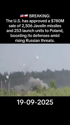 🇺🇸🇵🇱 BREAKING:  The U.S. has approved a $780M sale of 2,506 Javelin missiles and 253 launch units to Poland, boosting its #defenses amid rising #Russian threats.#poland🇵🇱 #polish #USA 