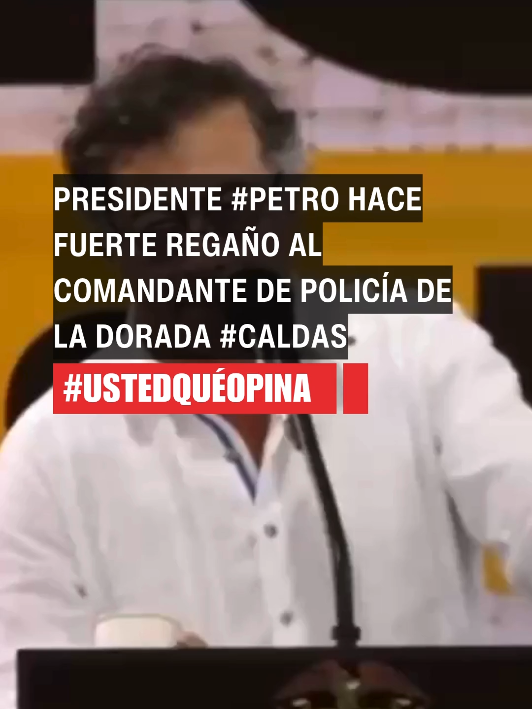 ¿Y dónde está el policía? #ustedqueopina 🧐 Presidente #petro hace fuerte regaño al comandante de policía de La Dorada #caldas “No puede ser que esté el presidente de la República y el comandante de La Dorada no me dé aquí parte”, señaló con evidente molestia el mandatario, en referencia al as3sinato de un campesino ocurrido hace pocos días en Puerto Salgar. El reclamo de Petro se enmarca en su insistencia por exigir mayor efectividad y articulación de las autoridades frente a los crím3nes que afectan a las comunidades rurales, donde los campesinos siguen siendo víctim@s de viol3ncia y abandono institucional. El presidente ha reiterado en varias ocasiones que la fuerza pública debe priorizar la protección de la vida en los territorios, más allá de los informes estadísticos. #notícias #colombia #política #nacional