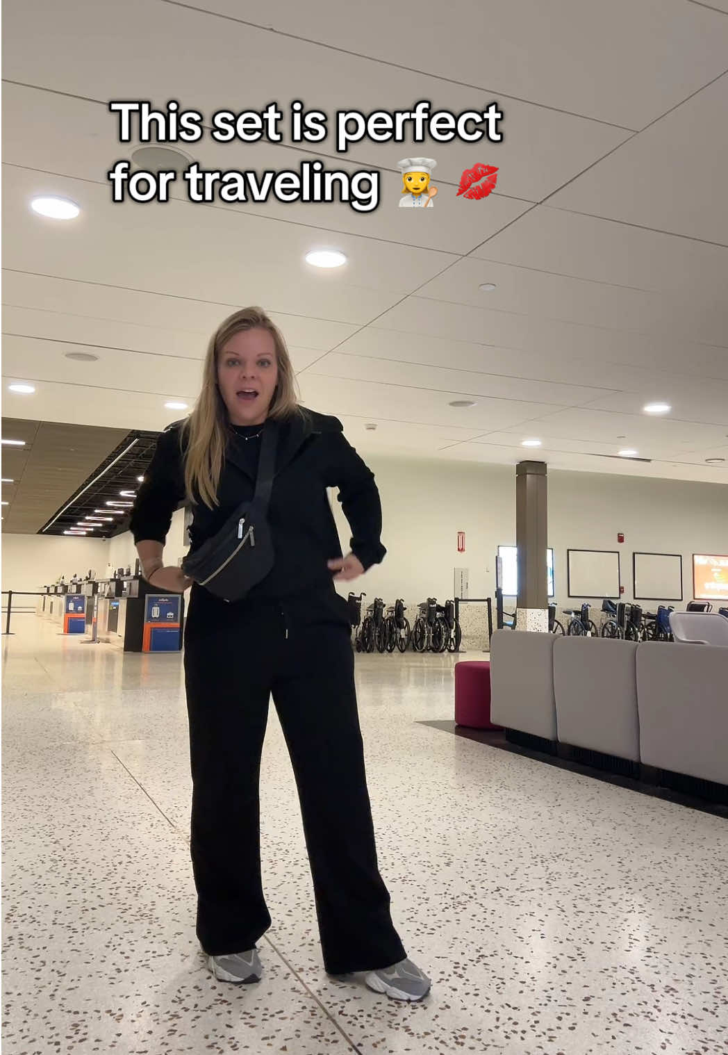 So many things happened in this outfit 😅 #traveloutfit #travelset #comfortabletwopieceoutfit #twopieceset 