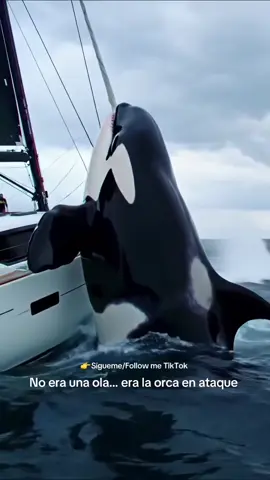 Lo que parecía una ola normal terminó siendo un ataque brutal de una orca a un velero de lujo. El impacto dejó a todos los tripulantes aterrados y al casco con graves daños. 🌊🐋 ¿Sobrevivirías a algo así?.#fyp #viralvideos #luxurylife #orca #ocean 