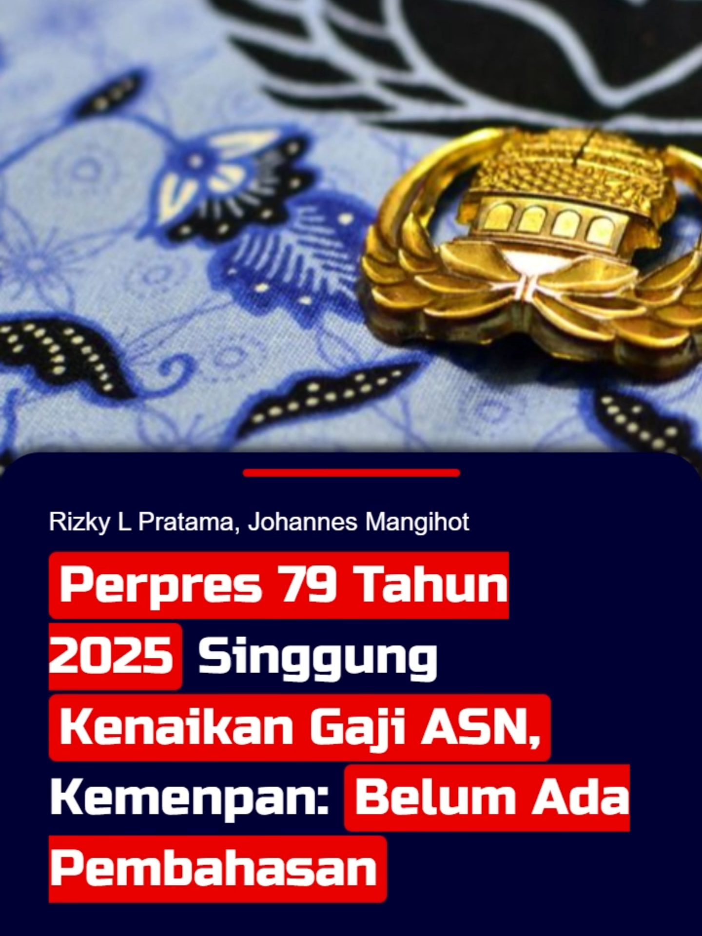 Perpres 79 Tahun 2025 Singgung Kenaikan Gaji ASN, Kemenpan: Belum Ada Pembahasan Presiden Prabowo Subianto telah menerbitkan Peraturan Presiden (Perpres) Nomor 79 Tahun 2025,  Tentang Pemutakhiran Rencana Kerja Pemerintah (RKP) Tahun 2025, yang diteken 30 Juni 2025. Dalam beleid tersebut, terdapat delapan program quick win atau hasil cepat yang menjadi fokus pembangunan 2025.  Salah satunya adalah kenaikan gaji aparatur sipil negara (ASN), khususnya guru, dosen, tenaga penyuluh, serta anggota TNI dan Polri. Kenaikan gaji juga disebut berlaku untuk pejabat negara. Kementerian Pendayagunaan Aparatur Negara dan Reformasi Birokrasi (Kemenpan RB) menegaskan, hingga kini belum ada pembahasan terkait kebijakan tersebut. Sahabat KompasTV juga bisa memperoleh informasi terkini melalui website www.kompas.tv. #gajiasnnaik #kemenpanrb #gajiasn #asn2025 #perpres #perpres79tahun2025 #gajiasn2025