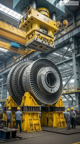 The giant turbine broke under the press due to being made of poor quality metal #engineering #menufactary #Mashine #mashinwork #usa 