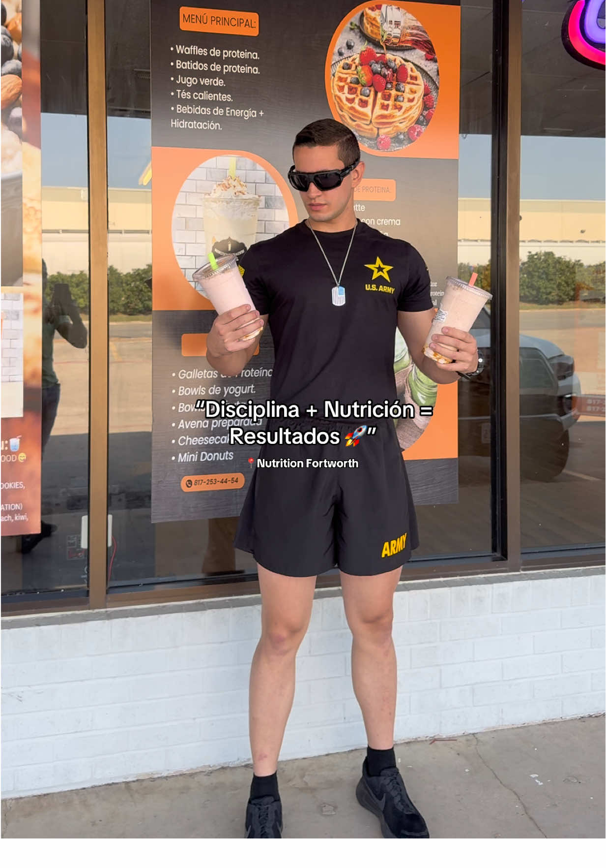 Fuerza, disciplina y salud 🫡🔥.! Nuestros batidos son el complemento perfecto para tu día…💪🏼 #nutricion #batidosdeproteina #fortworthtexas #healthylifestyle 
