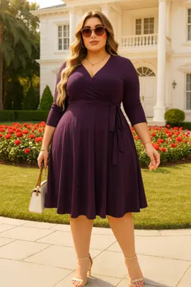 Trendy Wrap Plus Size Dress