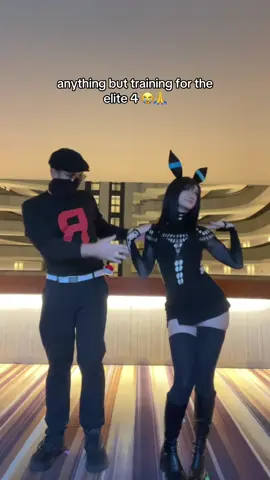 we do this dance every time we cosplay together 😔💔 #teamrocket #umbreon #pokemon #cosplay #videogames 