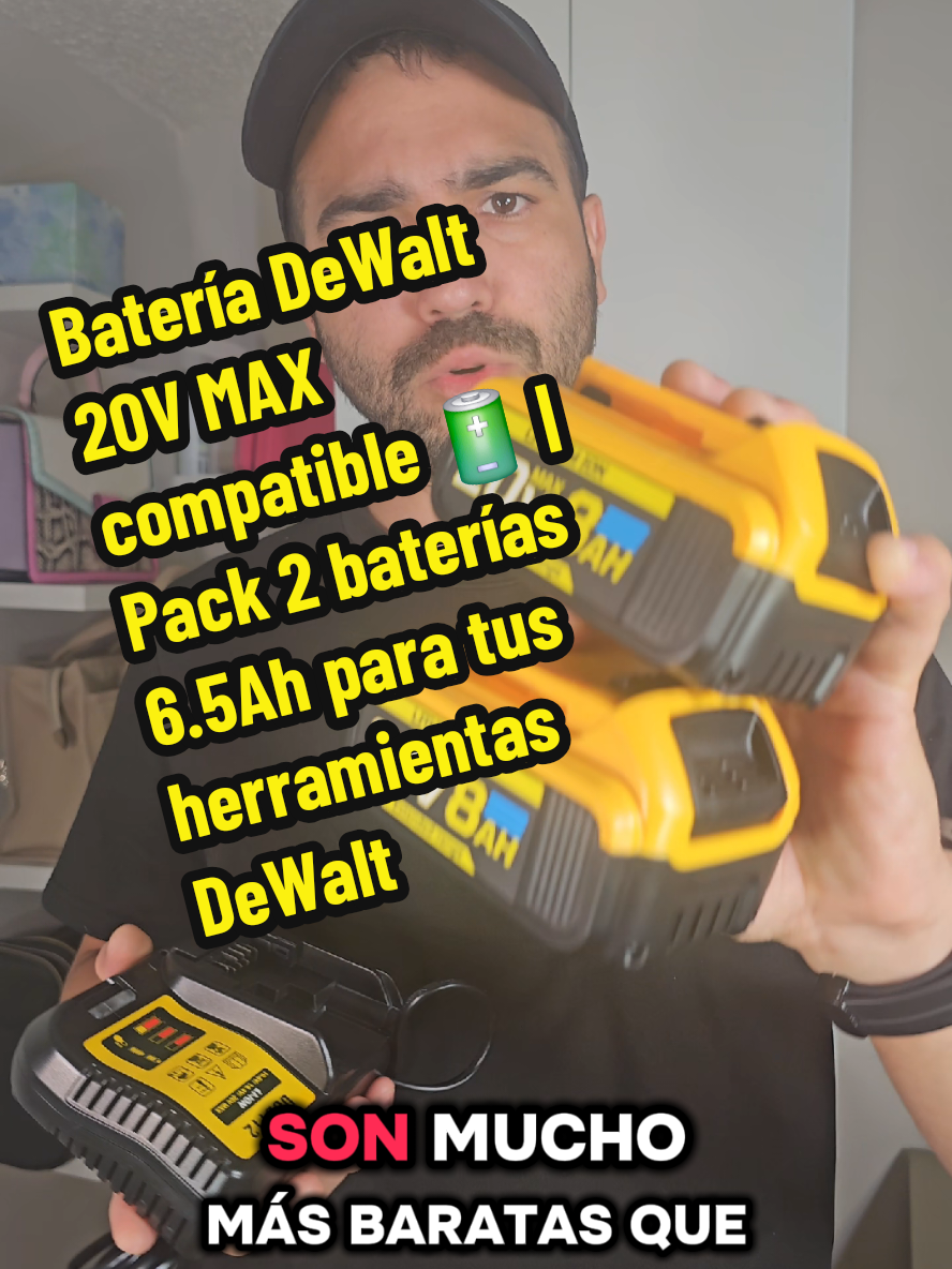 Batería DeWalt 20V MAX compatible 🔋 | Pack 2 baterías 6.5Ah de repuesto para tus herramientas DeWalt XR ⚡ Más duración, más potencia y al mejor precio. Ideal para trabajos en casa y largas jornadas de construcción.   #BateriaDeWalt #Herramientas #DIY #Construcción #PowerTools