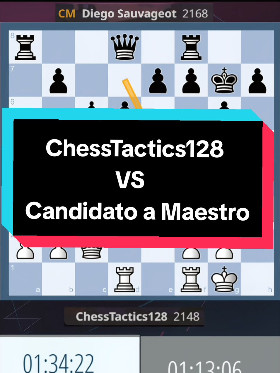 Chesstactics vs CM IRT Fide 90 min +30 seg #ajedrez #cm #chesstactics128 #Torneo #IRT