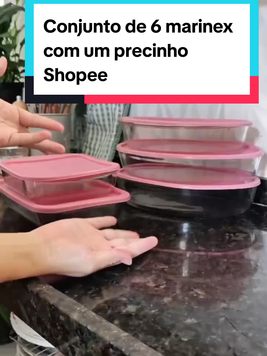 Dê uma olhada em Conjunto de Assadeiras de Vidro Marinex | Com Tampa Rosa 6 Peças por R$145,90. Compre na Shopee agora!  Link na bio Link nas mensagens 