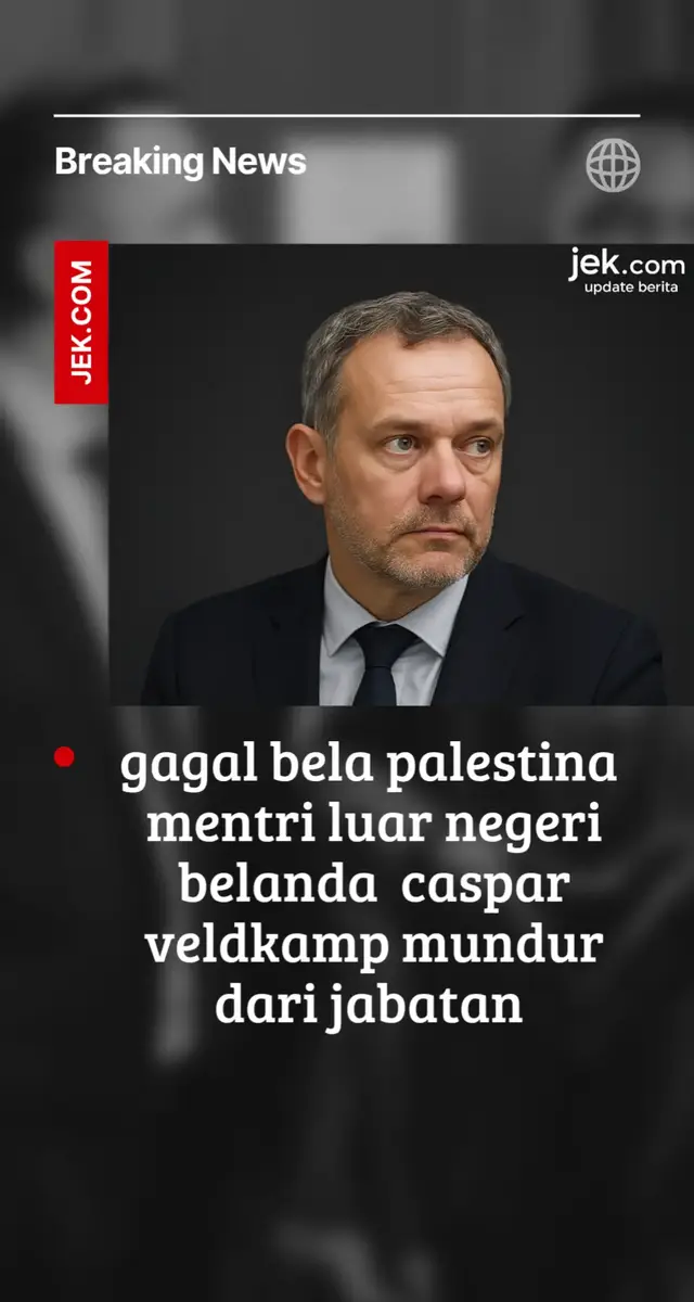 🚨 Menteri Luar Negeri Belanda, Caspar Veldkamp resmi mundur! Ia memilih keluar karena gagal mendapatkan dukungan kabinet untuk menerapkan sanksi terhadap Israel terkait krisis Gaza. Mundurnya Veldkamp memicu gejolak politik di Belanda yang semakin rapuh. btw : support akun saya  jgn lupa follow ya terimaksih  😊🙏 #Belanda #Palestina #Gaza #politik 