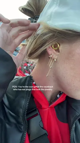 Protect your hearing without missing the races 🏎️✨ Ear plugs that protect your hearing in style, @Loop Earplugs US They also come in black, silver & rose gold 🤭 #loopearplugs #earplugs #hearingloss #noisecancelling #hearingprotection 