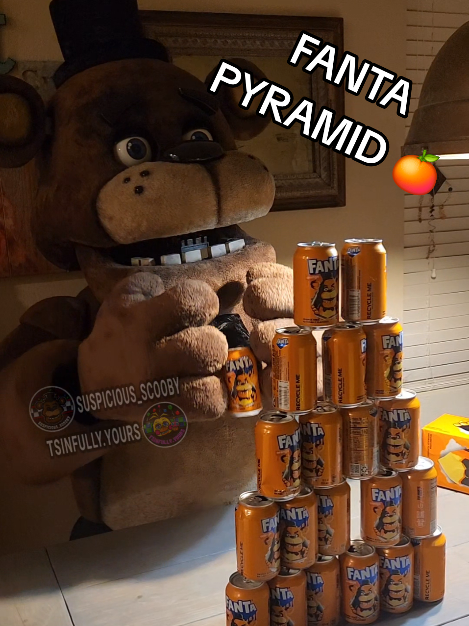 Freddy Fazbear's Fanta Pyramid 🐻🍊 collab with @Tsin  @Fanta  #fnaf #cosplay #fnafcosplay ##fivenightsatfreddys #fanta 