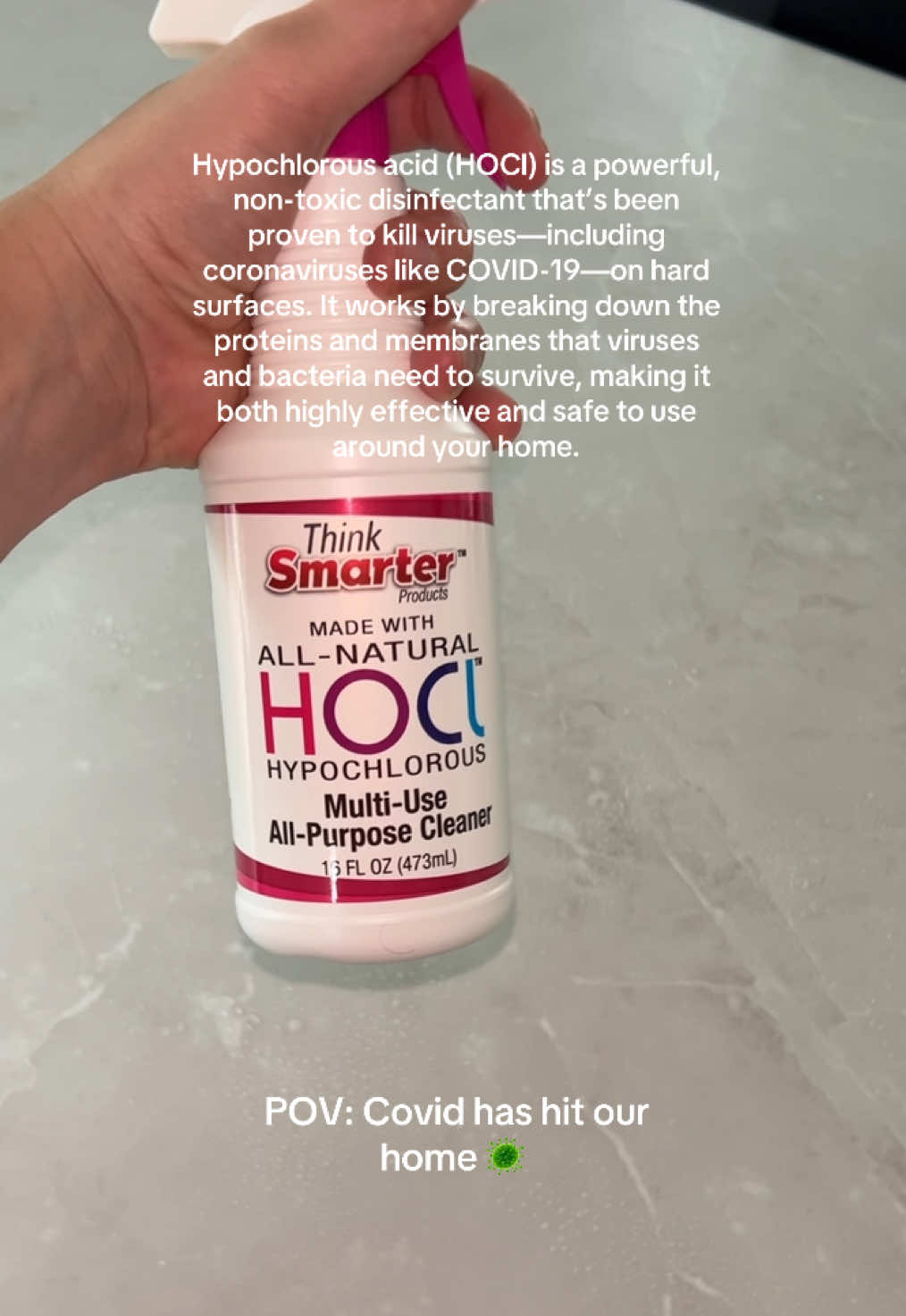 Keeping our home safe + clean today ✨ Hypochlorous acid spray is non-toxic, family-safe, and effective at killing viruses like COVID-19 on surfaces. #hypochlorousacid #covidcleaning #disinfectant #viruskiller #healthyliving 