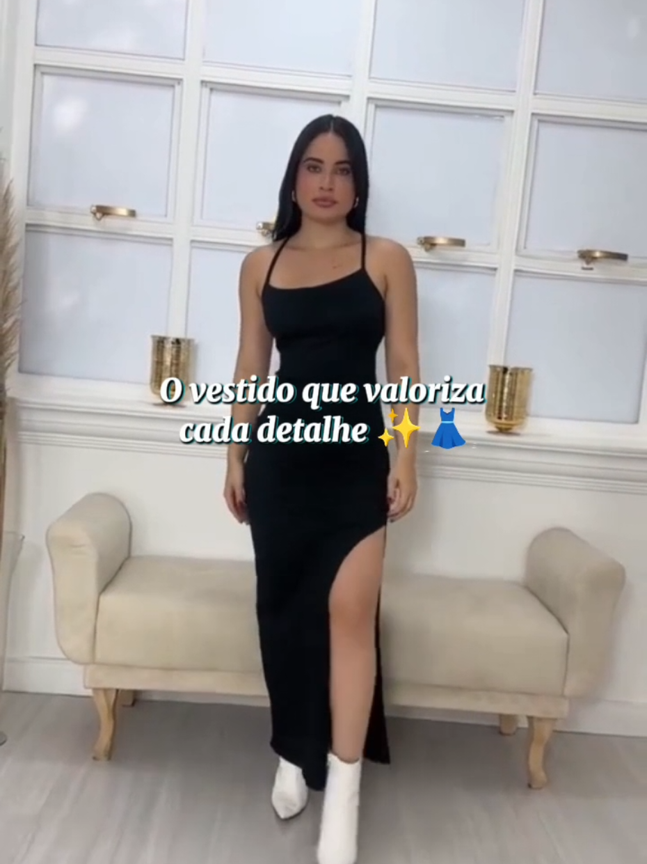 Vestido longo elegante,com costas nuas trançadas empina bumbum. #modafemininaonline #modafeminina #vestidolongo 