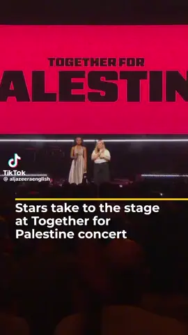 Artisti, attivisti e artisti si sono riuniti al concerto Together for Palestine alla Wembley Arena di Londra per mostrare il loro sostegno ai palestinesi e raccogliere fondi per gli sforzi umanitari a Gaza. #fyp #Gaza #Palestine #children #FreePalestine 