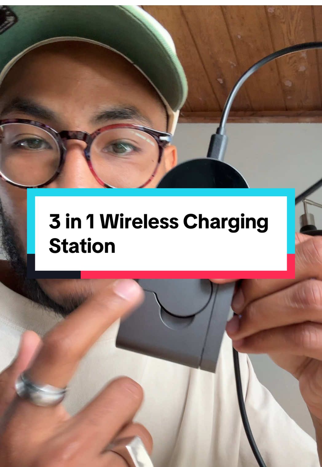 This three in one wireless charging station is able to charge three devices at the same time, perfect for travel #chargingstation #WirelessCharger #TikTokShopCreatorPicks 