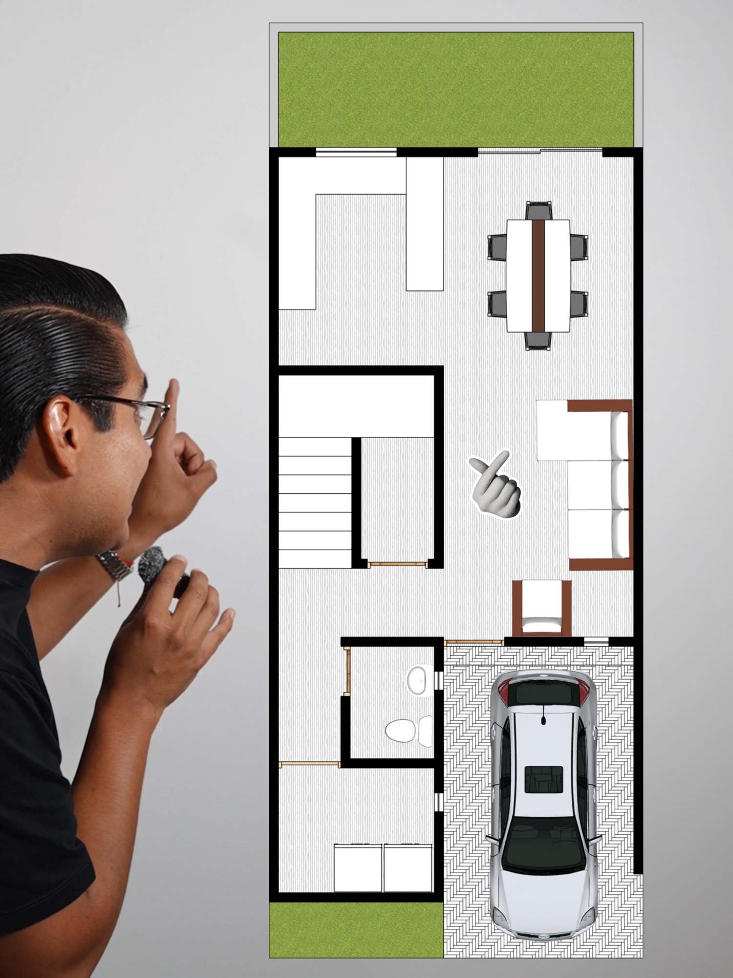 Diseño de casa pequeña 6 x 15 #juve3dstudio #viral #juve3d