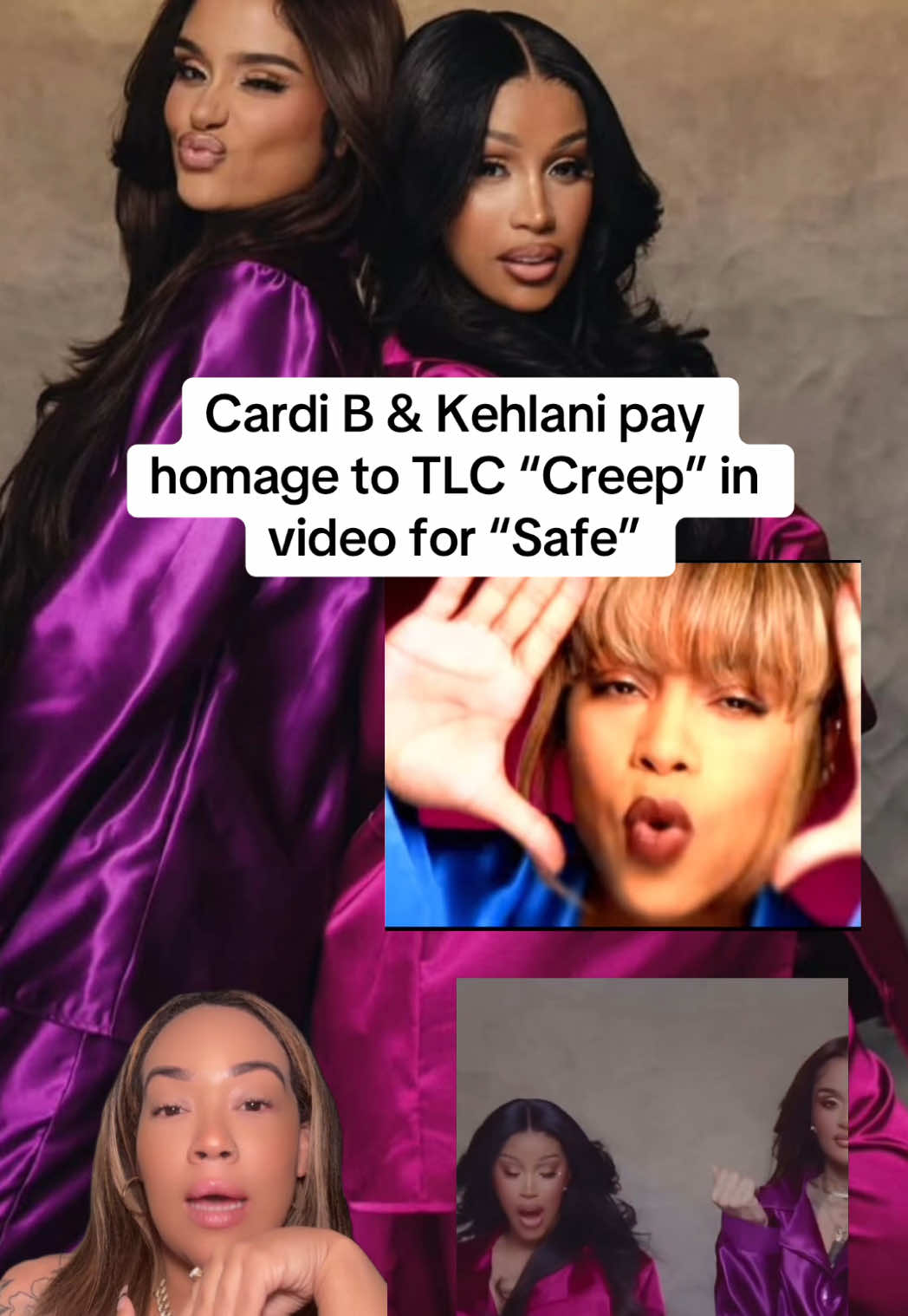 Cardi B & Kehlani pay homage to TLC “Creep” in video for “Safe” #cardib #kehlani #fyp #safe 