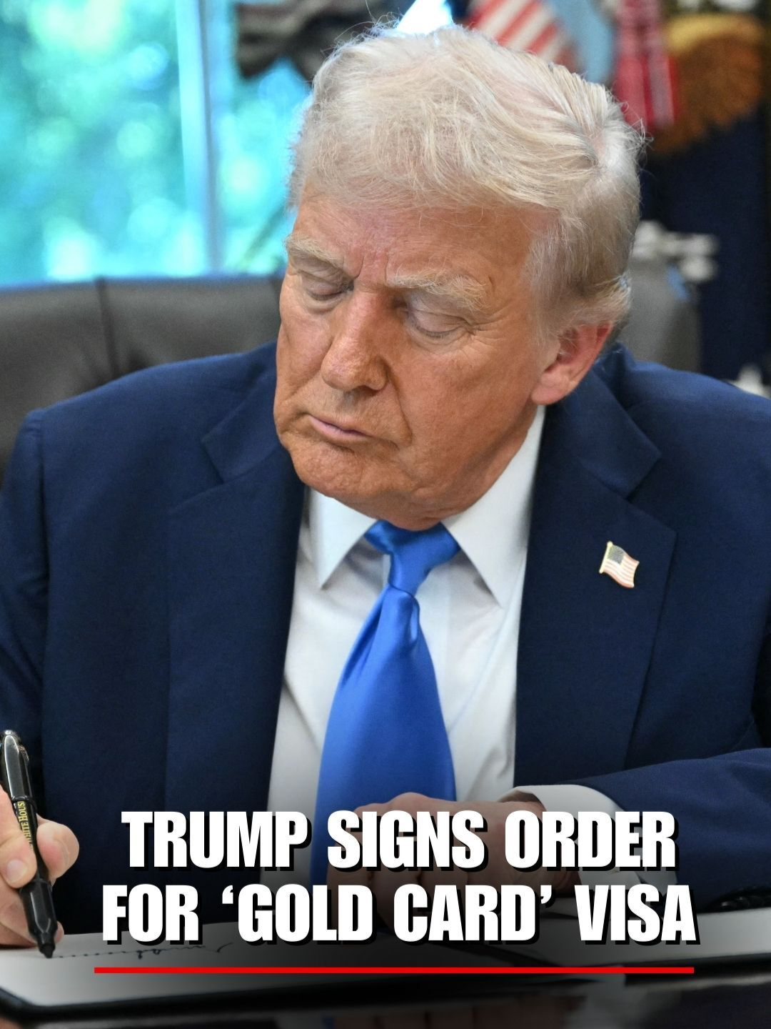 NEW: Trump signs an executive order creating a “Gold Card” visa program, which will offer expedited visas for qualifying, highly skilled foreigners who pay $1,000,000.