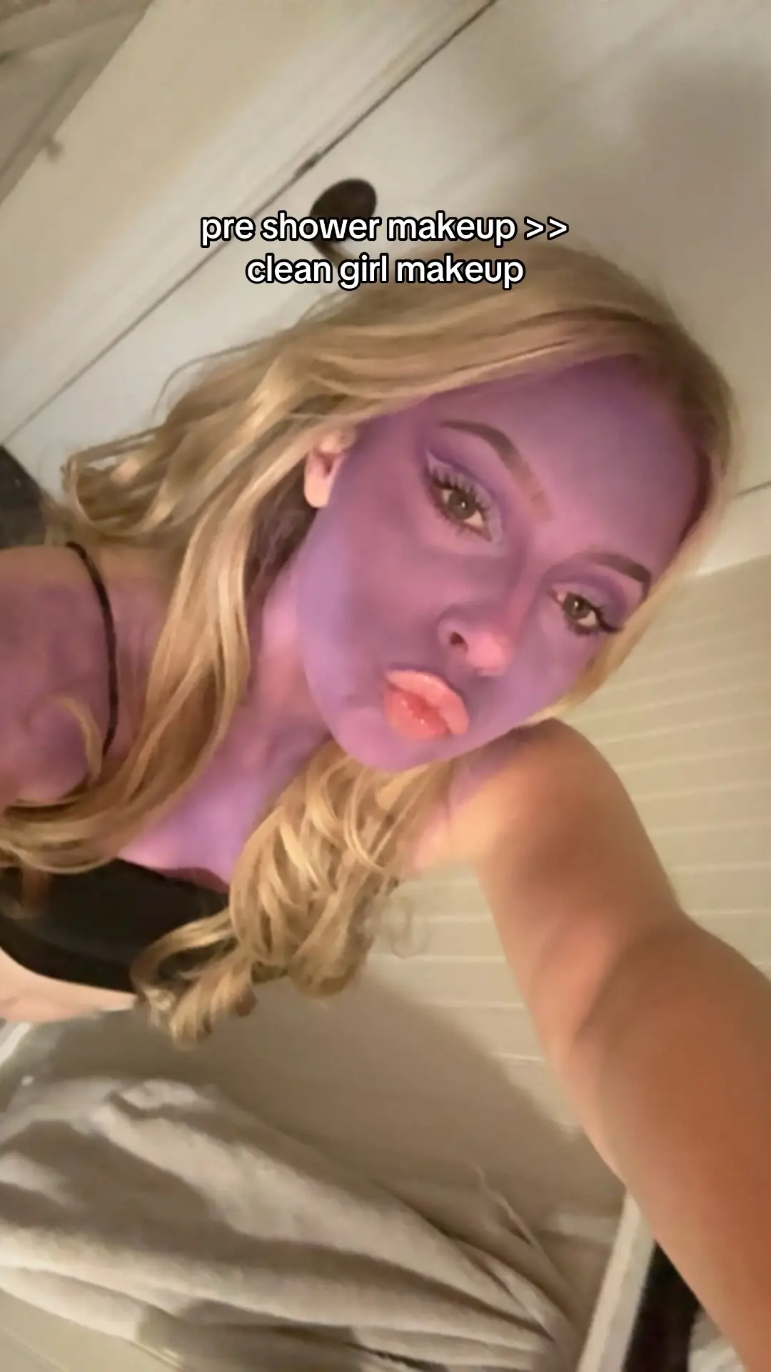 ignore the patchiness i did this in 20 mins #makeup #preshowermakeup #creative #beauty