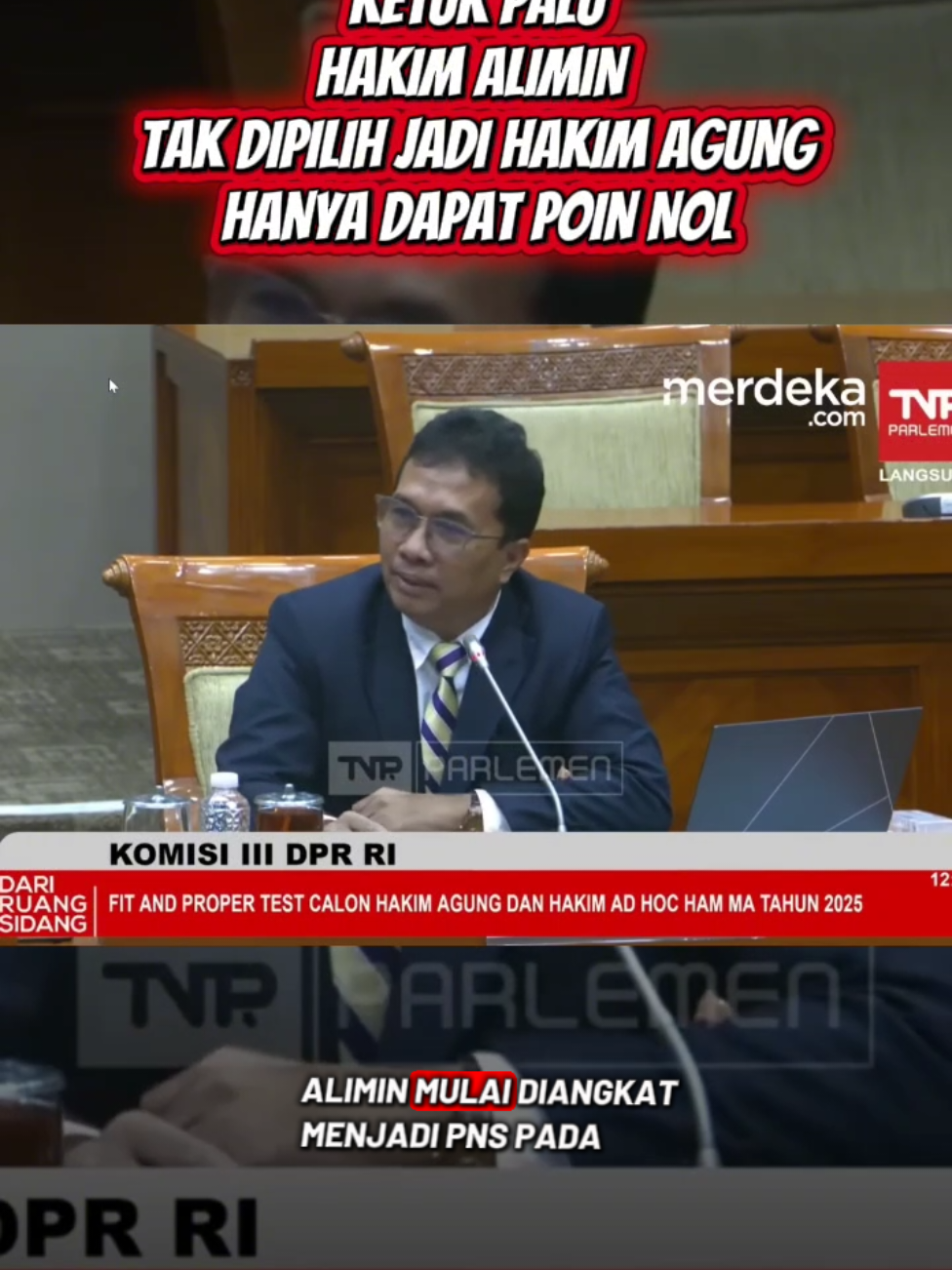 HAKIM ALIMIN YANG VONIS MATI SAMBO,GAGAL JADI HAKIM AGUNG#hakim #dpr #merdekacom 