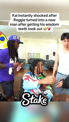 Kai instantly shocked after Reggie turned into a new man after getting his wisdom teeth took out 😭❤️‍🩹#fyp #kai #kaicenat #viral #girlhefunny1x 