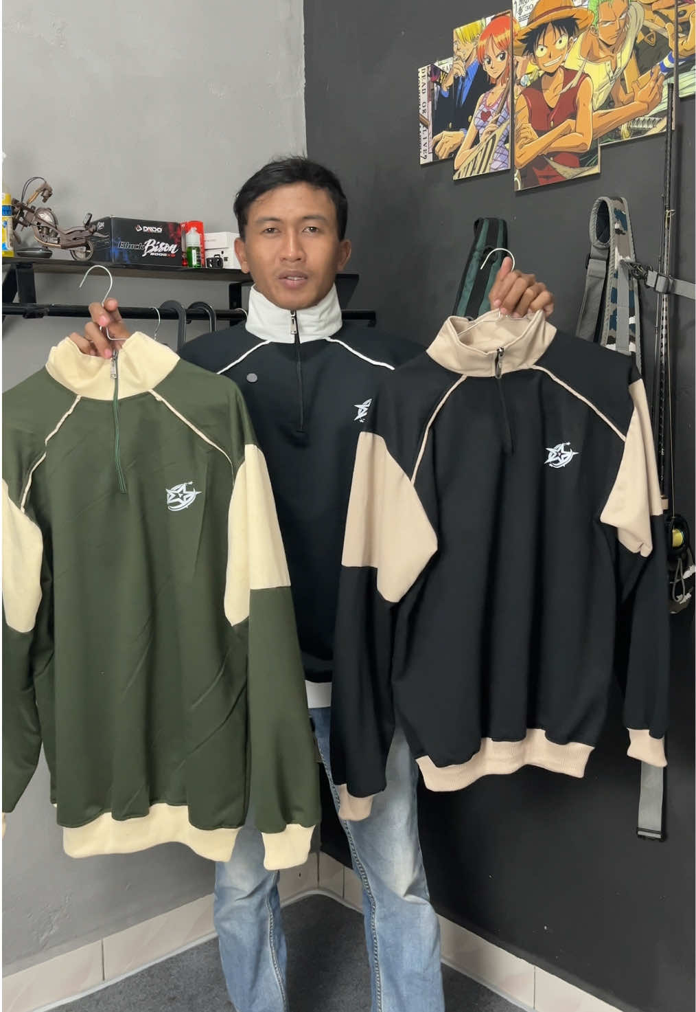 #jaket #sweater #rugby #halfzip #murah 