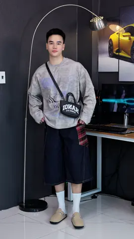 Quần Wide Leg Phối Túi Kẻ Cực Chất