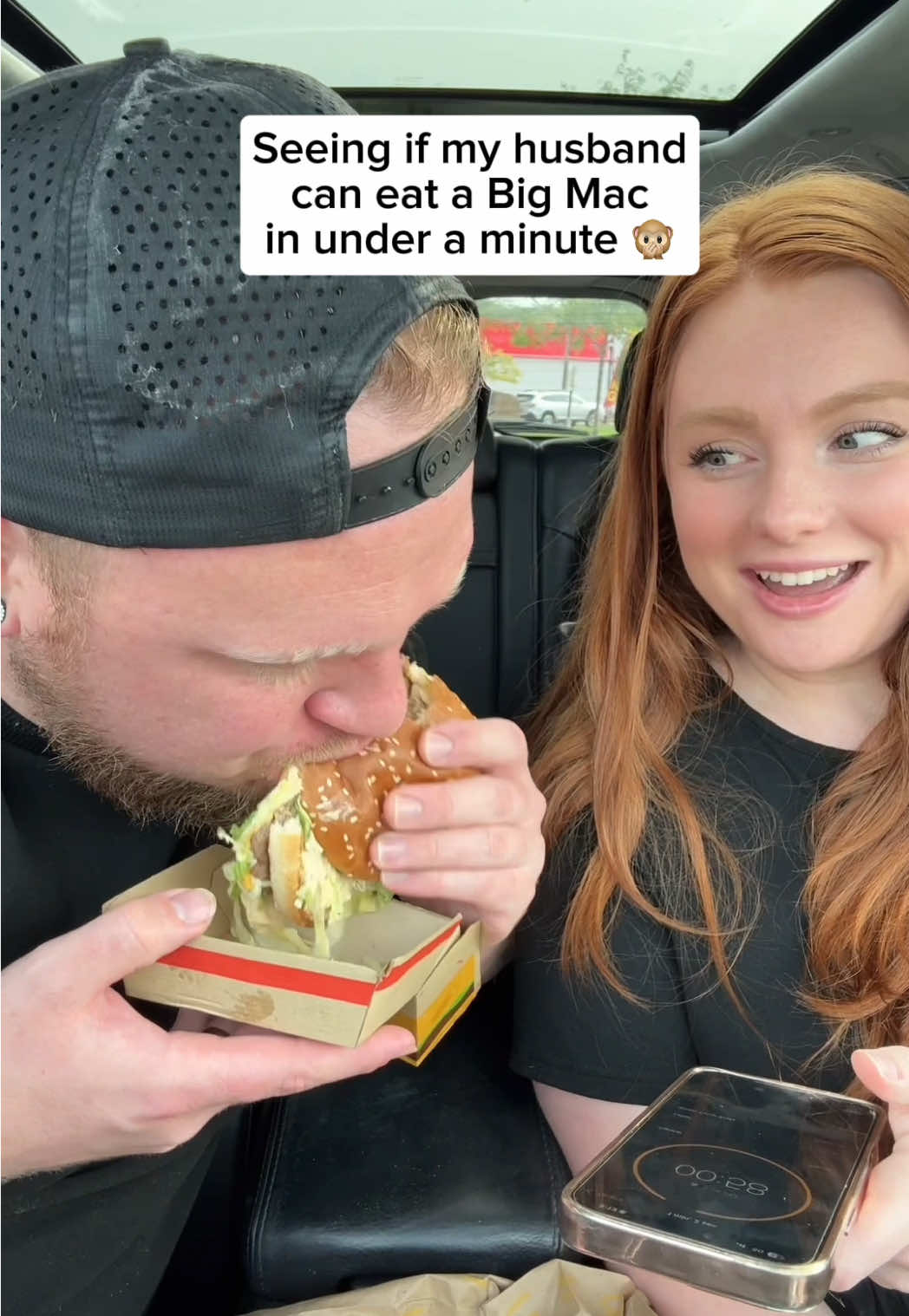 Do you think he can do it?? 🙊 @Regal Noise #hannahandregal  #couple #Relationship #comedy #challenge @McDonald’s 