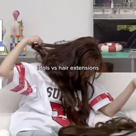 Idols vs hair extensions #foryou #foryoupage #kpop #babymonster #lesserafim 