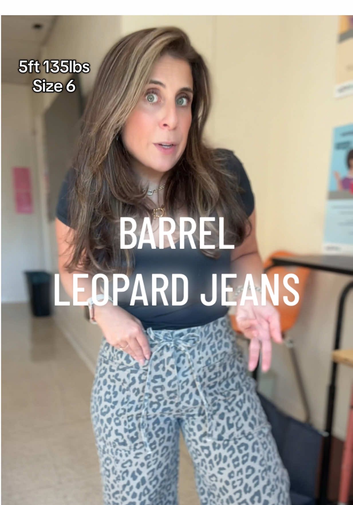 Super on trend and so flattering with the barrel leopard jeans #barreljeans #barrlepants #leopardprint #tiktokshoprestock #jeans  