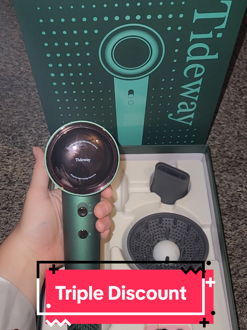 Don't miss out on the Tideway High Speed Hair Dryer while it's on a triple discount! Don't forget to claim your coupons! #tideway #tidewayblowdryer #tidewayhairdryer #giftideas #tiktokshopcreatorpicks  Disclaimer: Sales and shipping may change by brand at anytime after this video was posted. 