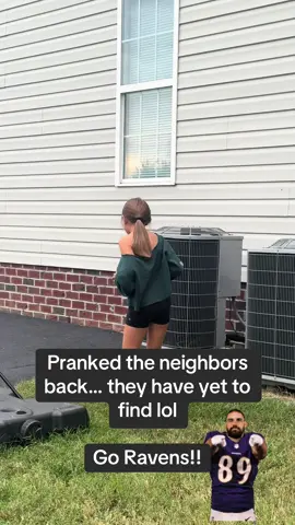 The prank war continues … #ravens #prankwars #neighbors #football 💜🖤💜
