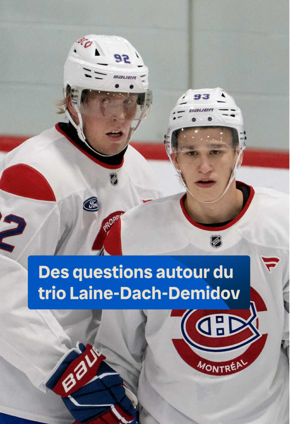 Complétez la phrase : le trio Laine-Dach-Demidov sera… Tellement Hockey est disponible sur @ICI Tou.tv, @Radio-Canada OHdio et YouTube 🏒 #tellementhockey #canadiens #kirbydach #demidov #rcsports @Radio-Canada Sports 