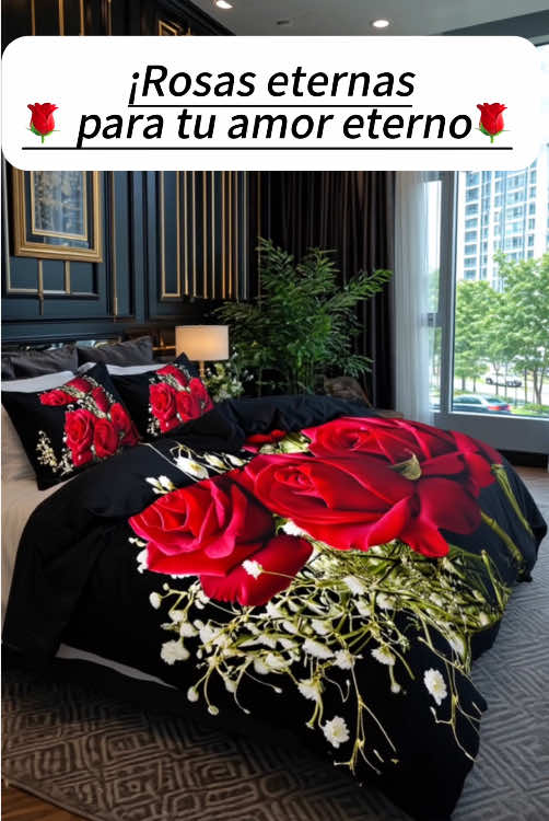 Valentine's Day Rose Print Duvet Cover Set, 3 Counts/set Including 1 Count Decorative Duvet Cover & 2 Counts Pillowcase without Filler, Soft Floral Comfortable Bedding Set for Home Bedroorm, Washable Cover#RosePrintDuvetCover #BeddingSet #ColchaDeRosasParaLaCama #mariomagana2 #LSTikTokShop
