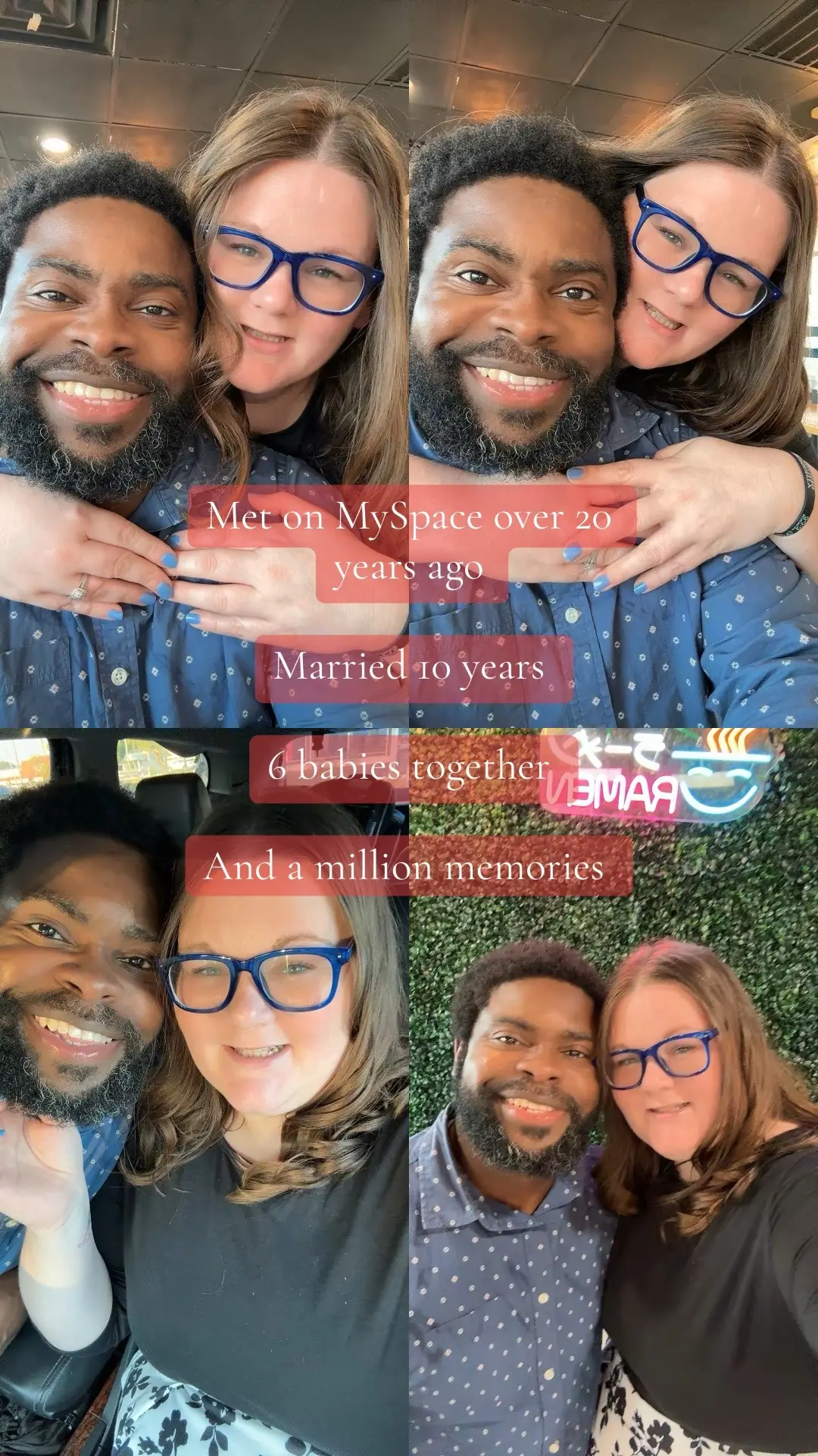 We met on MySpace, so long ago 💌 Over 20 years, how fast time does go. A decade of marriage, through joy and through strife, Six sweet babies, the love of our life. From pixels on screens to a family so true, Forever and always, I’ll choose you. ❤️ #LoveStory #MarriageGoals #MySpaceToMarriage #FamilyOfEight #ForeverAndAlways  
