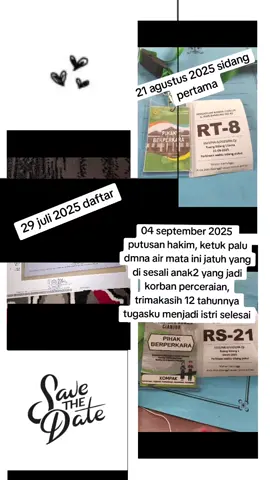 Trimakasih untuk diri sendiri telah bersabar selama 12 tahun dengan laki laki yang selalu ingin menang sendiri dan trimakasih untuk keluarga mantan selalu mendukung keputusan anak laki-laki nya  tidak ada penyesalan dalam hidup, ini semua sudah takdir yang tak mungkin bisa di satukan kembali, mungkin dsni akulah penjahatnya