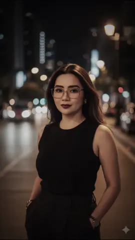 Google Gemini AI ✨ Step 1 : Go to search for GOOGLE GEMINI. Step 2 : Paste the Prompt and add photo. Prompt :  A hyper-realistic 8K full-body vertical fashion editorial cinematic portrait (9:16) of a beautiful young woman standing on a city street at night. She has long, slightly wavy black hair blowing softly in the wind, illuminated warmly by nearby streetlamps. Her skin is fair and smooth, with natural makeup and a calm, introspective expression. She is wearing a sleeveless black top, exposing her shoulders and collarbones. The background features a bokeh of glowing streetlights and blurred city lights, creating a dreamy, romantic atmosphere. The lighting is warm and dramatic, with golden hues from the streetlamp casting highlights on her hair and side of her face. The scene feels poetic and intimate, captured with shallow depth of field and soft cinematic tones, as if taken from a romantic movie scene.  Style: chic luxury streetwear.  Lighting: Warm, golden light from a streetlamp (back and side lighting)  Camera angle: Slightly low angle, medium close-up  Mood: Poetic, moody, emotional  Depth of field: Shallow (sharp focus on subject, blurred background with bokeh lights)  Expression: Soft, pensive look, slightly turned away from the camera  Clothing: Black sleeveless top  Hair movement: Gently windswept  Location: Urban street at night with classic street lamps and blurred headlights. #fyp #trending #ai #gemini 