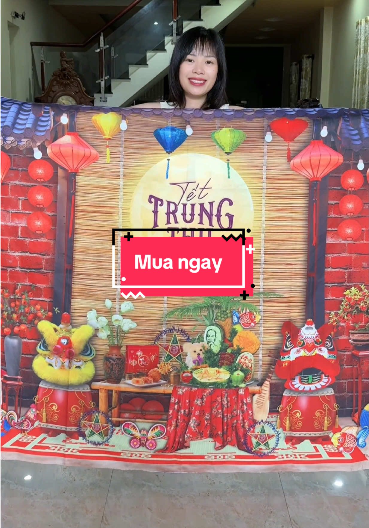Phông nền trung thu decor quán caphe, nhà cửa #decor #trangtri #trungthu #tettrungthu #xuhuong 