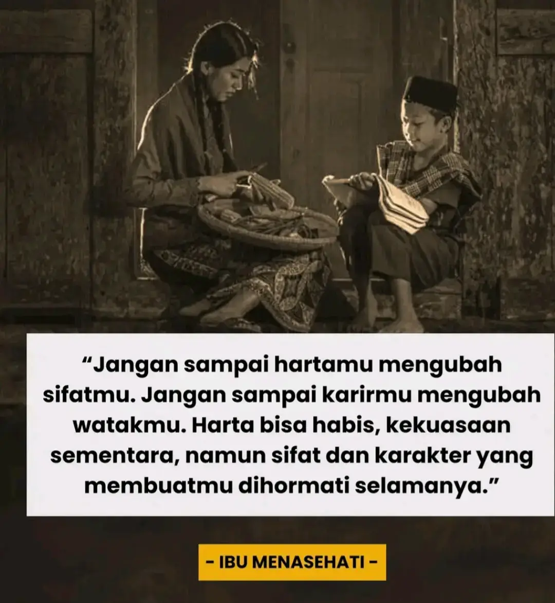 Harta, jabatan, dan popularitas adalah tiga hal yang sering kali dianggap sebagai ukuran kesuksesan seseorang. Namun, ketiganya sejatinya hanyalah titipan sementara yang bisa hilang kapan saja. Kekayaan bisa lenyap karena krisis, jabatan bisa berakhir karena pergantian waktu, dan popularitas bisa pudar karena perubahan tren. Yang tersisa dan bertahan lama justru adalah sifat serta karakter yang melekat pada diri seseorang. Inilah yang menjadi tolok ukur sejati apakah seseorang benar-benar layak dihormati atau hanya sekadar dipandang karena hal-hal yang fana. Ketika seseorang membiarkan harta atau kekuasaannya mengubah watak, ia sesungguhnya sedang menggali lubang kejatuhan bagi dirinya sendiri. Banyak contoh di sekitar kita, orang-orang yang tadinya sederhana dan disukai, berubah menjadi sombong setelah mendapatkan keberhasilan materi atau posisi tinggi. Mereka kehilangan empati, enggan mendengar kritik, dan akhirnya terasing dari orang-orang yang dulu menghargainya. Kehormatan yang dibangun bertahun-tahun bisa runtuh hanya karena watak yang berubah oleh godaan harta dan jabatan. Sebaliknya, ada pula orang-orang yang tetap rendah hati meski berada di puncak kesuksesan. Mereka tidak membiarkan harta mengendalikan sikap, dan tidak membiarkan jabatan mengubah kepribadian. Justru semakin tinggi kedudukan yang diemban, semakin kuat pula tanggung jawab moral yang mereka rasakan. Orang-orang seperti ini meninggalkan kesan mendalam, bukan karena banyaknya harta yang dimiliki, melainkan karena kebaikan dan kebijaksanaan yang mereka tebarkan. Karakter yang baik bukanlah sesuatu yang lahir secara instan, melainkan hasil dari pembiasaan dan pengendalian diri. Ia dibentuk melalui kesetiaan terhadap nilai-nilai moral, kejujuran, serta kesediaan untuk tetap teguh pada prinsip meski berhadapan dengan godaan duniawi. Harta bisa menambah kenyamanan, kekuasaan bisa menambah kewenangan, tetapi keduanya tidak akan pernah cukup untuk membeli integritas. Justru integritaslah yang membuat seseorang benar-benar dihormati, bahkan setelah ia tiada. Pada akhirnya, ukuran sejati dari keberhasilan seseorang bukanlah seberapa besar harta yang ia kumpulkan atau seberapa tinggi jabatan yang pernah ia duduki. Ukuran itu terletak pada bagaimana ia menjaga sifat dan karakter di sepanjang hidupnya. Kehormatan yang abadi hanya diberikan kepada mereka yang mampu tetap setia pada nilai kemanusiaan, meski dihadapkan pada berbagai godaan dunia. Itulah warisan yang tak lekang oleh waktu, lebih bernilai daripada harta dan lebih kuat daripada kekuasaan. #promoseruweekend #CeritaInspiratif #fyp #LIVEIncentiveProgram #JustGoLIVE 