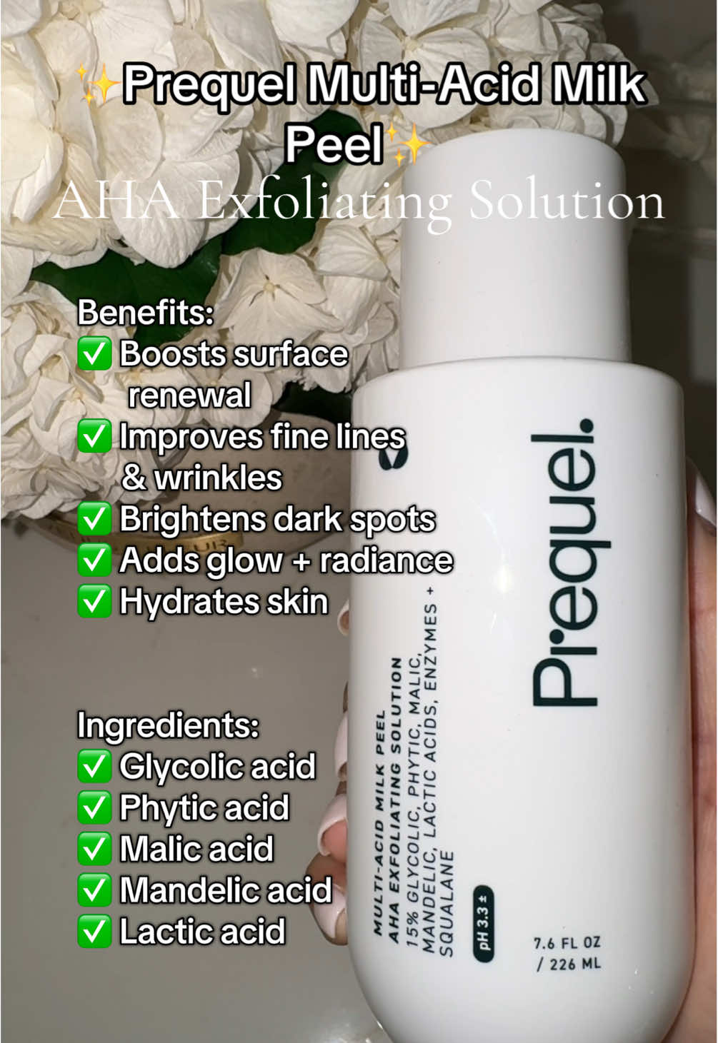 ✨Prequel Multi-Acid Milk Peel AHA Exfoliating Solution✨ The perfect milky solution that exfoliates, smoothes & brightens ✨ @Prequelskin  #TikTokShopCreatorPicks #DealsForYouDays #PrequelSkin #Skincare #SkincareRoutine 