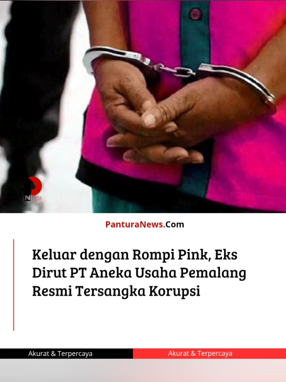 PanturaNews (Pemalang) – Kejaksaan Negeri Pemalang menetapkan mantan Direktur Utama PT Aneka Usaha Kabupaten Pemalang (Perseoda), Eko Hari Karyanto, sebagai tersangka dugaan tindak pidana korupsi penyertaan modal perusahaan daerah. Eko ditetapkan sebagai tersangka usai menjalani pemeriksaan tim penyidik pada Jumat, 19 September 2025. Ia keluar dari ruang pemeriksaan sekitar pukul 17.46 WIB dengan mengenakan rompi tahanan berwarna pink sambil duduk di kursi roda. Kepala Kejaksaan Negeri Pemalang, Muib, S.H., menjelaskan penetapan tersangka berkaitan dengan penyertaan modal sebesar Rp6 miliar pada periode 2021–2022. Dari jumlah tersebut, sekitar Rp3,2 miliar diduga disalahgunakan untuk kepentingan pribadi. “Dana itu seharusnya untuk pengembangan perusahaan daerah. Tapi hasil penyelidikan, ada indikasi kuat dipakai untuk kepentingan pribadi. Akibatnya negara mengalami kerugian Rp3,2 miliar,” kata Muib dalam keterangan pers, Jumat petang. Atas perbuatannya, Eko disangkakan melanggar Pasal 2 ayat (1) dan Pasal 3 Undang-Undang Nomor 31 Tahun 1999 tentang Pemberantasan Tindak Pidana Korupsi, sebagaimana diubah dengan UU Nomor 20 Tahun 2001.  Ancaman pidana yang dikenakan paling singkat 4 tahun penjara dan paling lama 20 tahun, serta denda antara Rp200 juta hingga Rp1 miliar. Eko akan ditahan selama 20 hari ke depan di Rutan Kelas II B Pemalang untuk kepentingan penyidikan.  Muib menambahkan, kondisi kesehatan tersangka sudah diperiksa dokter sebelum penahanan dilakukan. “Hasil pemeriksaan medis menyatakan tersangka dalam kondisi layak untuk ditahan,” ujar Muib.