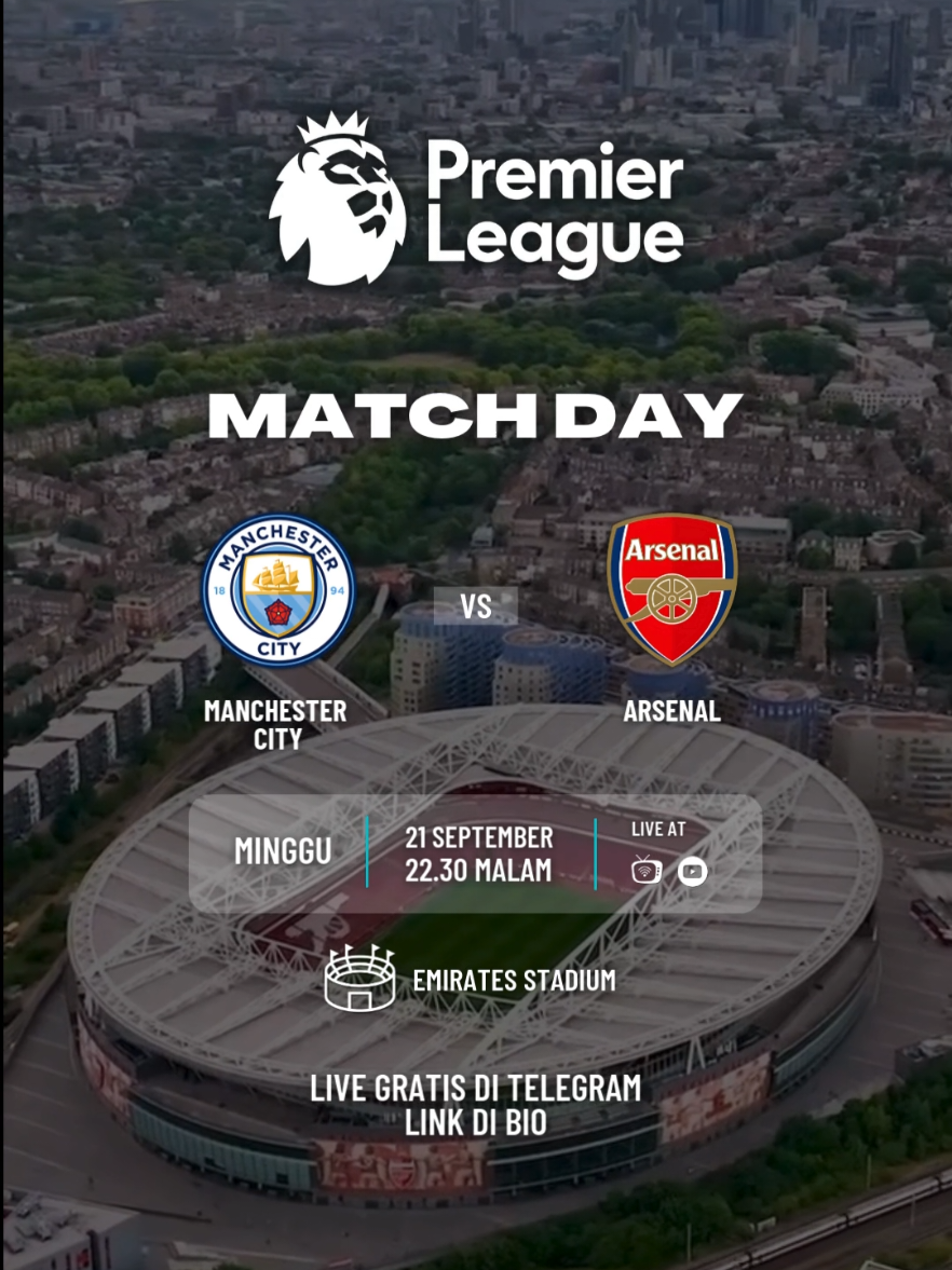 Jadwal Big Match Arsenal Vs Manchester City di Premier League Musim 2025 #jadwalbola #premierleague2025 #arsenalfc #manchestercity #infobola 