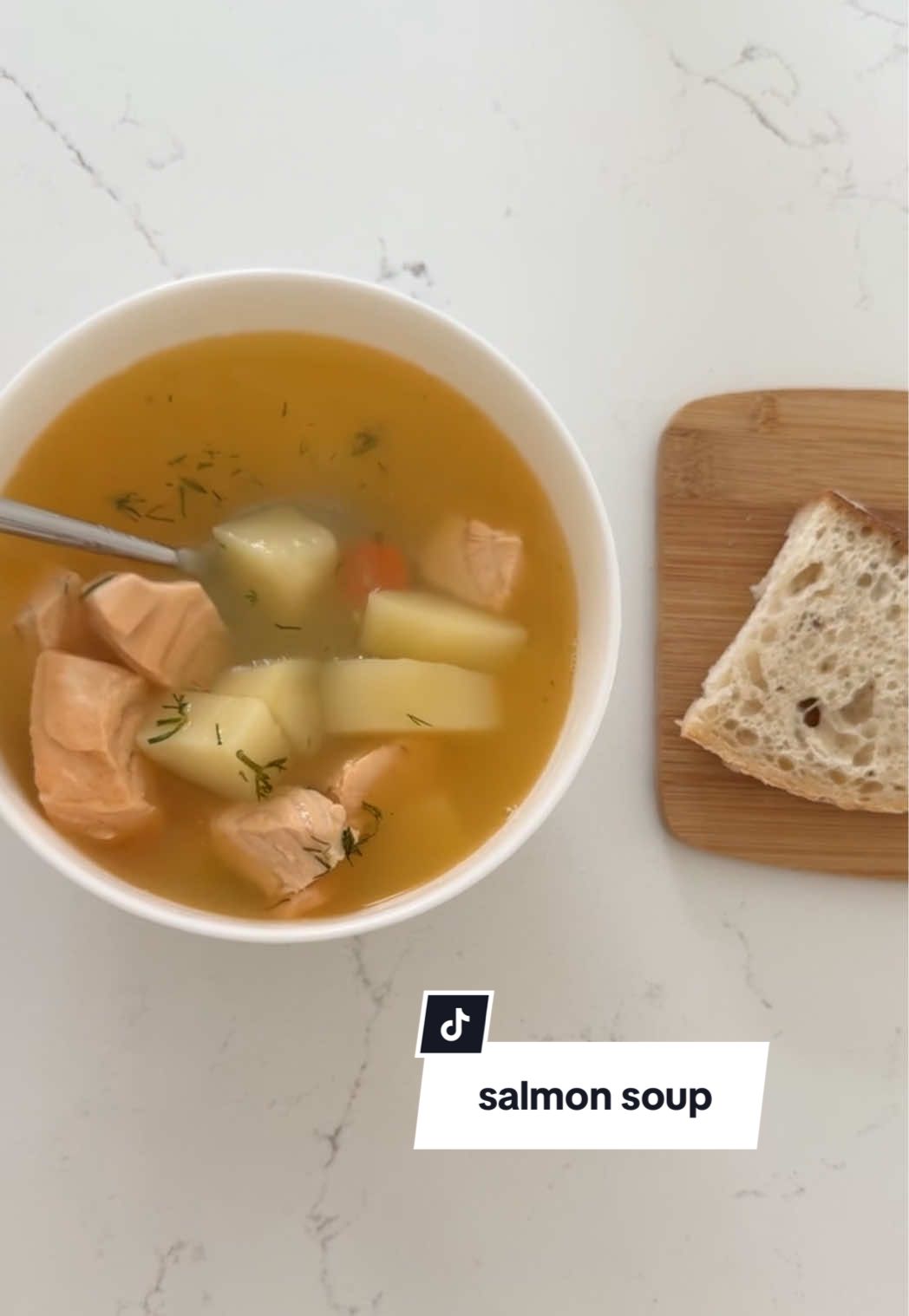 salmon soup 🧡 • • • @All-Clad @crateandbarrel #Foodie #soup #food #chef #Recipe 