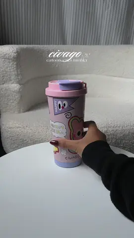 cartoon series tumbler of @Civago.ph , super cutee☁️🥰 #tumblerwithstraw #civagotumbler #coffeemug #ceramic #insulatedtumbler 
