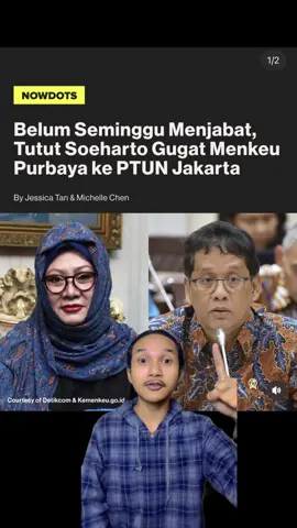 Putri Presiden ke-2 RI Soeharto, Siti Hardiyanti Hastuti Rukmana atau Tutut Soeharto, resmi mengajukan gugatan hukum terhadap Menteri Keuangan ke Pengadilan Tata Usaha Negara (PTUN) Jakarta dengan nomor perkara 308/G/2025/PTUN.JKT pada Jumat (12/9/2025). Gugatan ini terdaftar hanya beberapa hari setelah Purbaya Yudhi Sadewa dilantik sebagai Menkeu menggantikan Sri Mulyani Indrawati dalam reshuffle Kabinet Merah Putih. Hingga kini, substansi gugatan belum dijelaskan secara detail dan masih tercatat sebagai perkara “lain-lain” dalam Sistem Informasi Penelusuran Perkara (SIPP). Gugatan keluarga Soeharto terhadap Menkeu bukan yang pertama kali. Sebelumnya, Bambang Trihatmodjo juga pernah menggugat Sri Mulyani terkait kasus utang SEA Games XIX 1997, meski gugatan itu sempat dicabut pada 2021. Dalam perkara sebelumnya, Bambang menuntut agar dirinya tidak dibebankan tanggung jawab pribadi atas kewajiban konsorsium penyelenggara SEA Games. Ia juga meminta pembatalan surat penyelesaian piutang negara yang ditujukan kepadanya, serta menuntut agar pihak Kementerian Keuangan mencabut surat tersebut. -#mentrikeuangan #srimulyani 