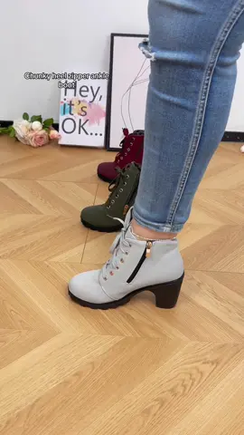 Chunky heel lightweight slipon zipper ankle boot #viralboots #trendyboots #womenboots #ankleboots #sliponshoes #platformshoes #platformboots #walkingshoes #fallboots #fallshoes #tiktokmademebuyit #falldealsforyou #spotlightfinds 