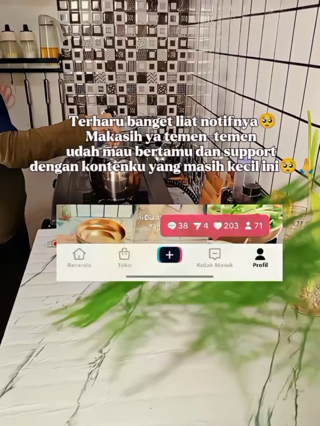 MasyaAllah🥺 begini aja udah bersyukur banget🤲 semangat ya buat kita semua🥰🤗🫶 #kontenkreator #kreatorpemula #iburumahtangga #irtproduktif #dapursederhana 