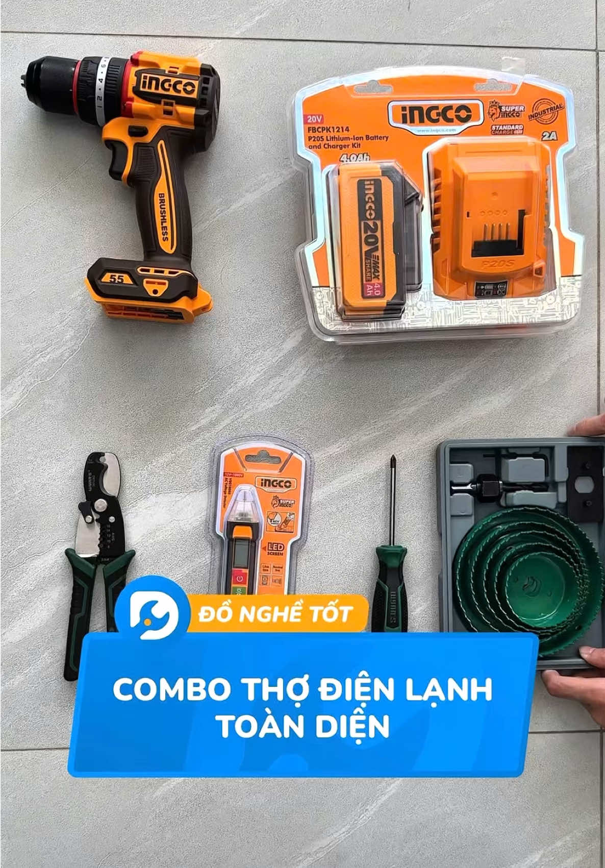 Phần 1 | Combo thợ điện lạnh toàn diện🧑‍🔧⚡️ #thodienlanh #DoNgheTot #INGCO #Wynns #maykhoanpin 