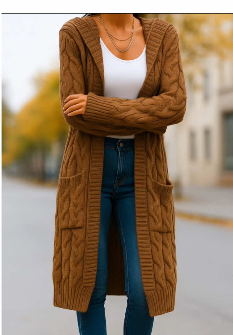Elegant Plus Size Hooded Knit  #Clothing #fyp #spotlightfinds #OOTD #lady 